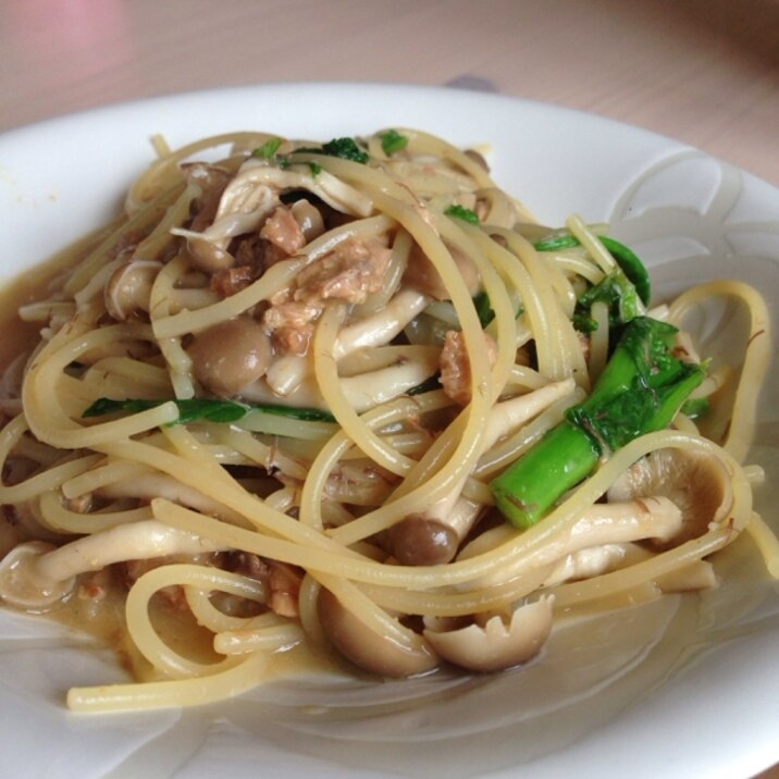 簡単ランチ♡サバ缶ときのこの和風パスタ